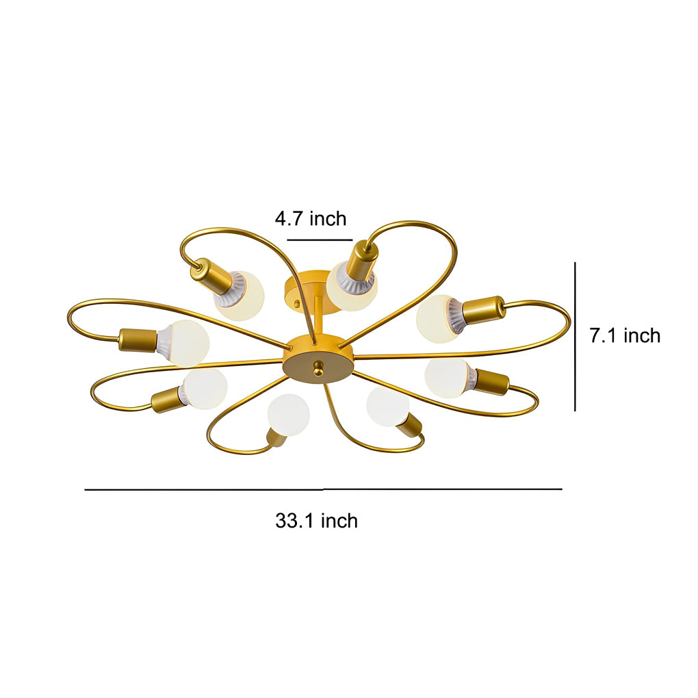 Simple Iron Flower Creative Nordic Bedroom Ceiling Lights Fixture