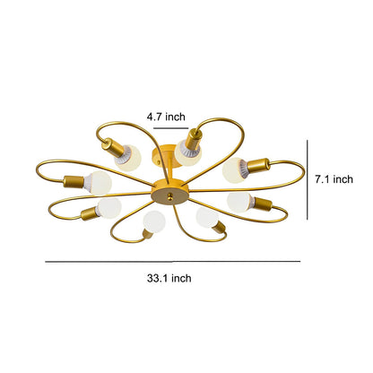 Simple Iron Flower Creative Nordic Bedroom Ceiling Lights Fixture