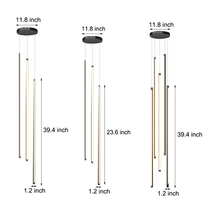 Modern Spiral Multi-Strip Chandelier for Staircases