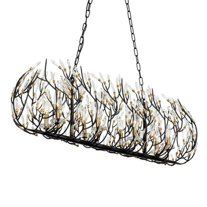 Bask 8-Light Linear Pendant in Matte Black with French Gold