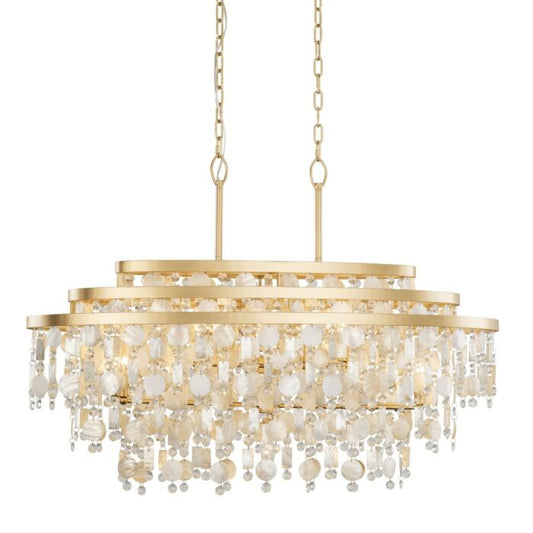 Kalani 9-Light Linear Pendant in French Gold