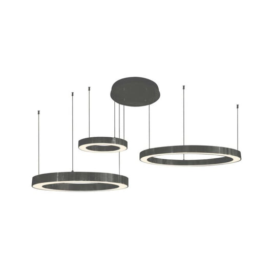 Aria LED Chandelier in Polished Black Gunmetal Chrome