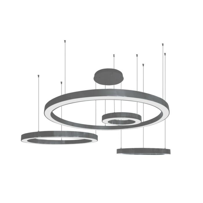 Aria LED Chandelier in Polished Black Gunmetal Chrome