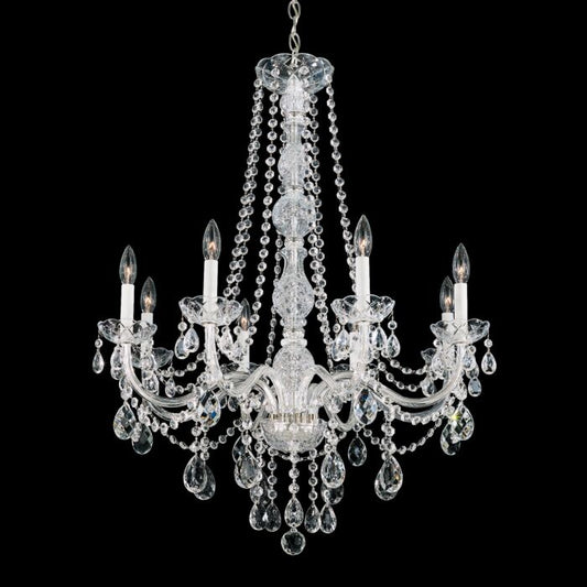 Arlington 8-Light Chandelier in Silver with Clear Heritage Crystals