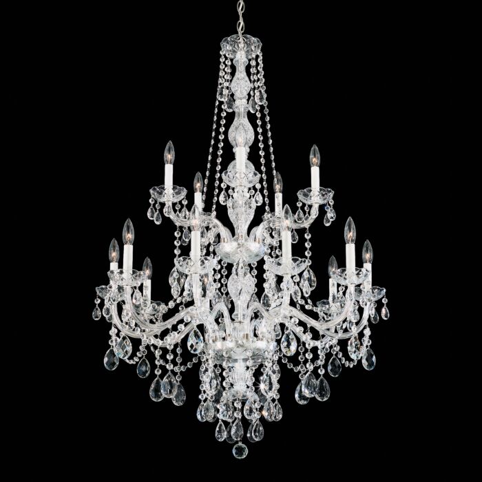 Arlington 15-Light Chandelier in Silver with Clear Heritage Crystals