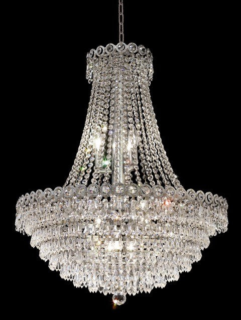 12 Lights crystal chandeliers in chrome finish