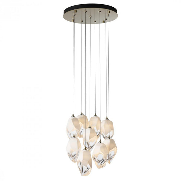 Pendant, 9-Light, Modern Brass, White Crystal, 20.5"W (131141-SKT-LONG-86-WP0755 5YZUHX)