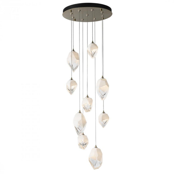 Pendant, 9-Light, Modern Brass, White Crystal, 20.5"W (131142-SKT-LONG-86-WP0756 5YZVFE)