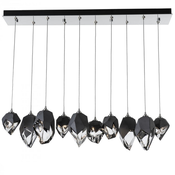 Pendant, 10-Light, Sterling, Black Crystal, 10.1"W (131145-SKT-LONG-85-BP0756 5YZWFJ)