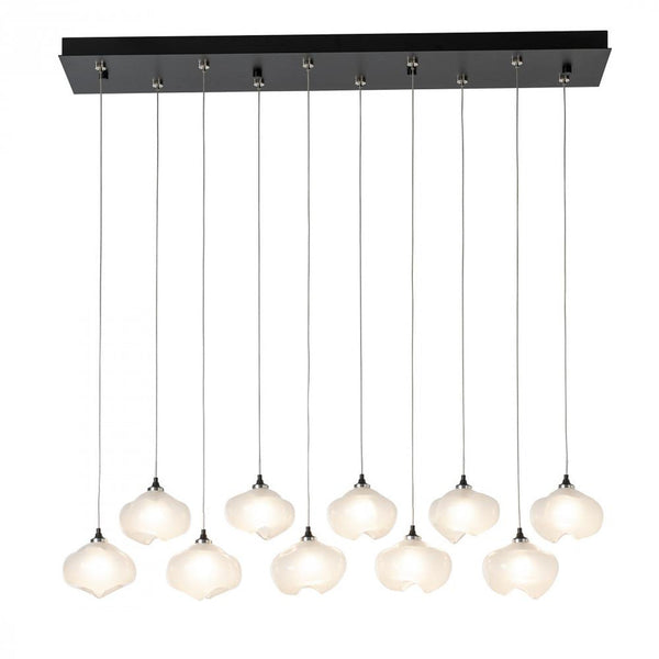 Rectangular Pendant, 10-Light, Black, Clear Glass, 44.7"W (OPEN BOX 131203-SKT-LONG-10-ZM0709)