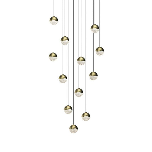 Grapes 12-Light LED Pendant in Brass Finish