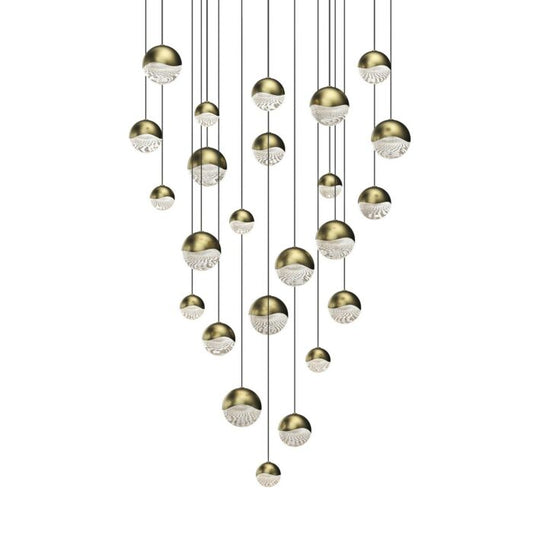 Grapes 24-Light LED Pendant in Brass Finish