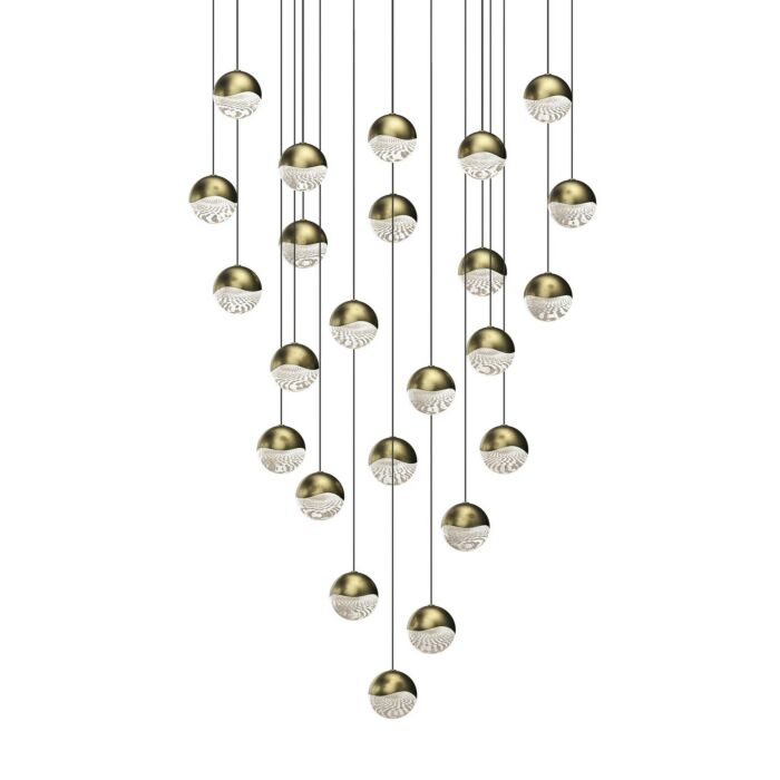 Grapes 24-Light LED Pendant in Brass Finish