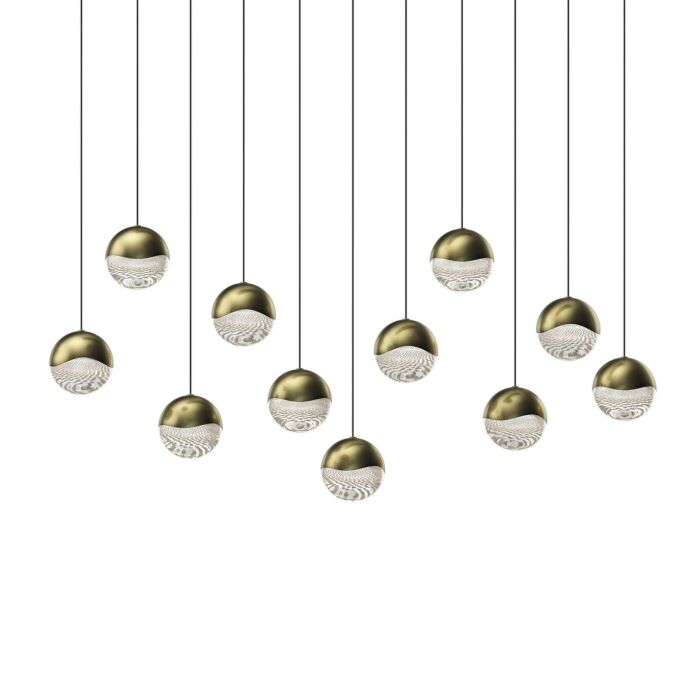 Grapes 11-Light LED Pendant in Brass Finish