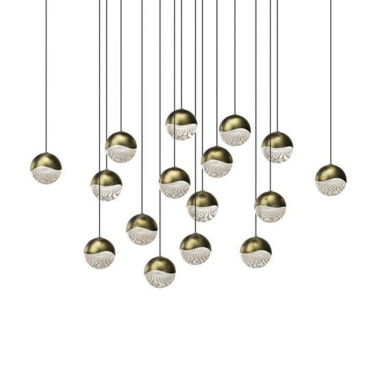 Grapes 16-Light LED Pendant in Brass Finish