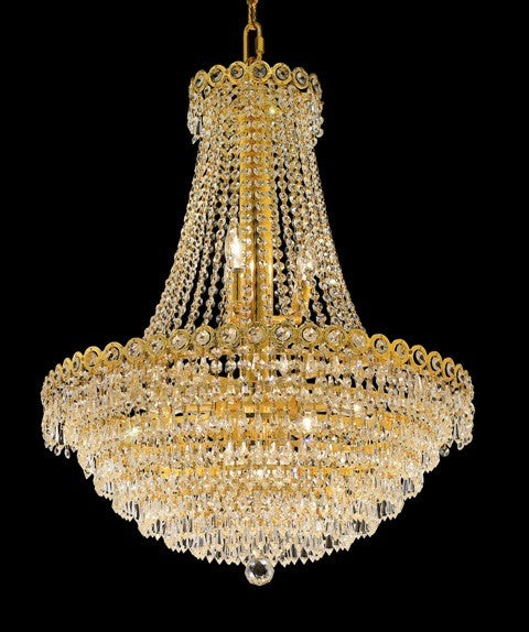 12 Lights crystal chandeliers in gold finish