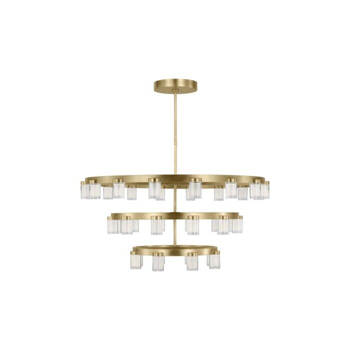 Esfera Three Tier X-Large 36-Light Integrated LED Ceiling Chandelier in Natural Brass