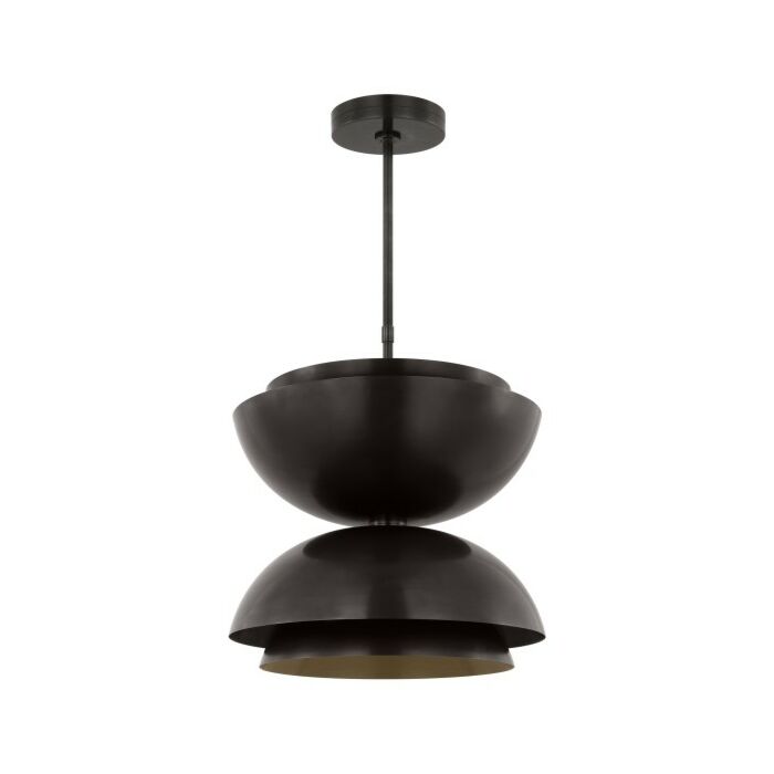 Shanti Large Double 2-Light Integrated LED Ceiling Pendant in Dark Bronze