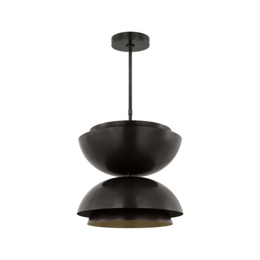 Shanti Large Double 2-Light Integrated LED Ceiling Pendant in Dark Bronze