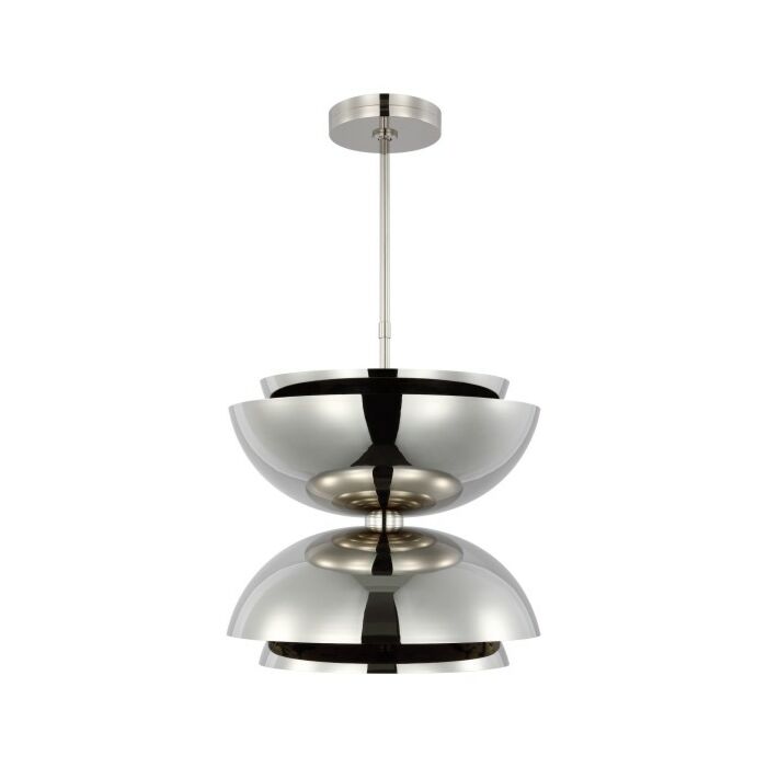 Shanti Large Double 2-Light Integrated LED Ceiling Pendant in Polished Nickel