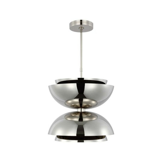 Shanti Large Double 2-Light Integrated LED Ceiling Pendant in Polished Nickel