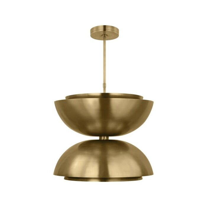 Shanti X-Large Double 2-Light Integrated LED Ceiling Pendant in Natural Brass