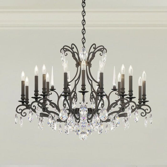 Renaissance Nouveau 18-Light Chandelier in Black