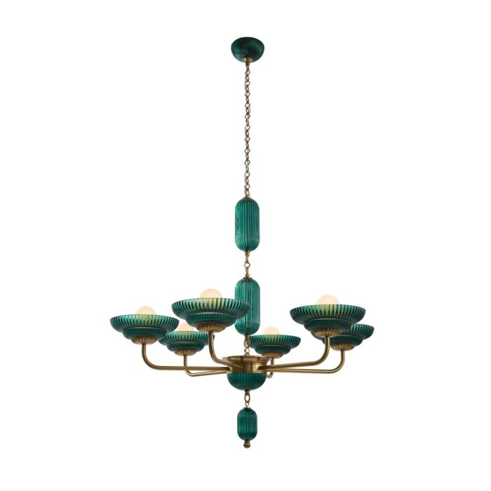 Verde 6-Light Chandelier in Satin Brass