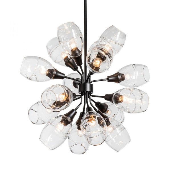 Pendant, 16-Light, Black, Clear Glass, 30.1"W, OPEN BOX (134516-SKT-MULT-10-ZM0621)