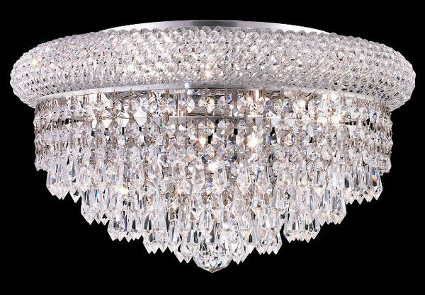 8 light polished chrome mini crystal flush mount ceiling light