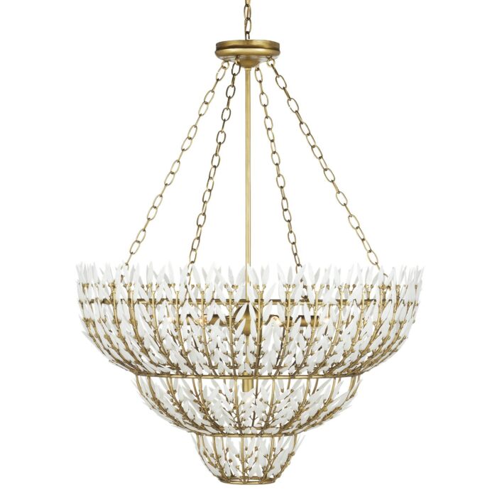 Magnum Opus 7-Light Chandelier in Brass with White