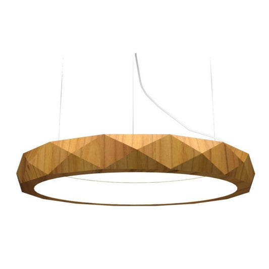 Facet LED Pendant in Teak