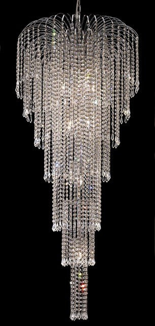 11 Lights crystal chandelier in chrome finish