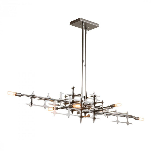 Pendant, 6-light, Long Height, Black, 16.6"W (136385-SKT-LONG-10 4RY8JC)