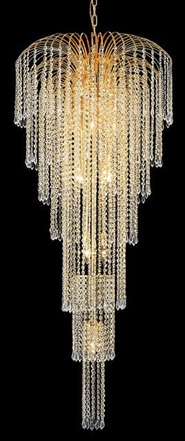 11 Lights crystal chandelier in gold finish