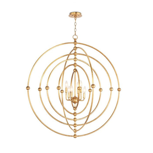 Selena 6-Light Chandelier in Antique Gold Leaf