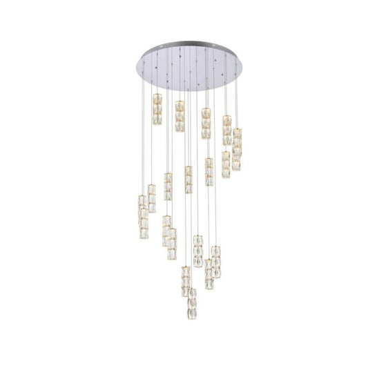 Polaris 20-Light LED Chandelier in chrome