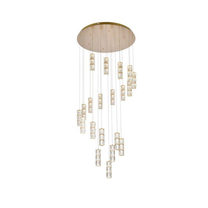 Polaris 20-Light LED Chandelier in gold