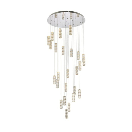 Polaris 25-Light LED Chandelier in chrome