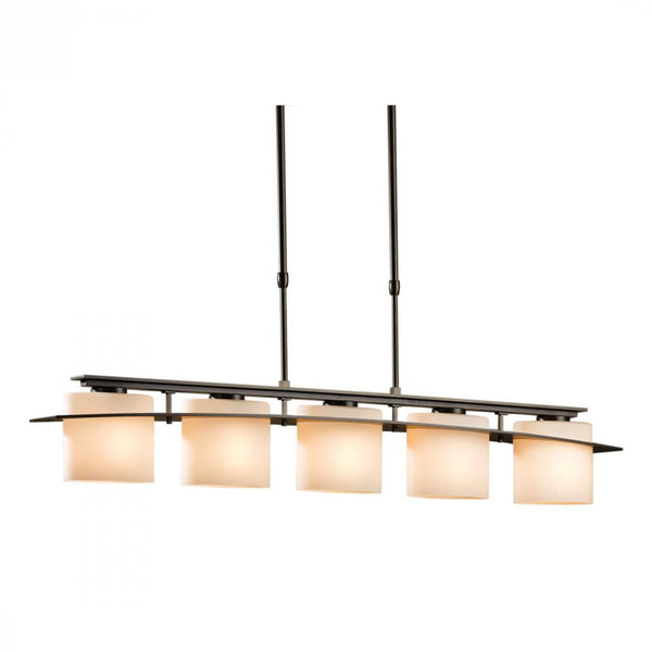 Ellipse Pendant, 5-light, Long Height, Soft Gold, Opal Glass, 5.25"W (137525-SKT-LONG-84-GG0182 3WTW0Q)