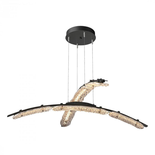 Double Large Pendant, LED, Black, Clear, 43.5"W (137587-LED-STND-10-ZM0749 5Z3118)