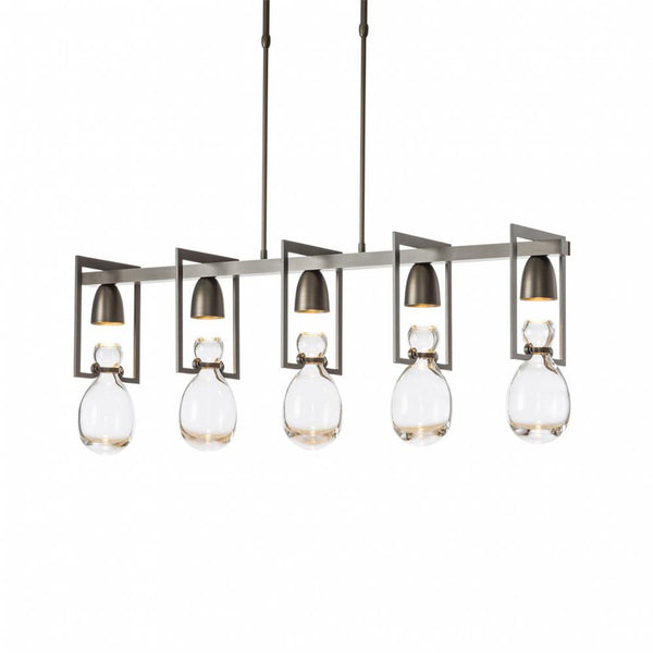 Pendant, 5-light, Long Height, Black, Clear Glass, 8.4"W (137810-SKT-LONG-10-ZM0572 4625JM)