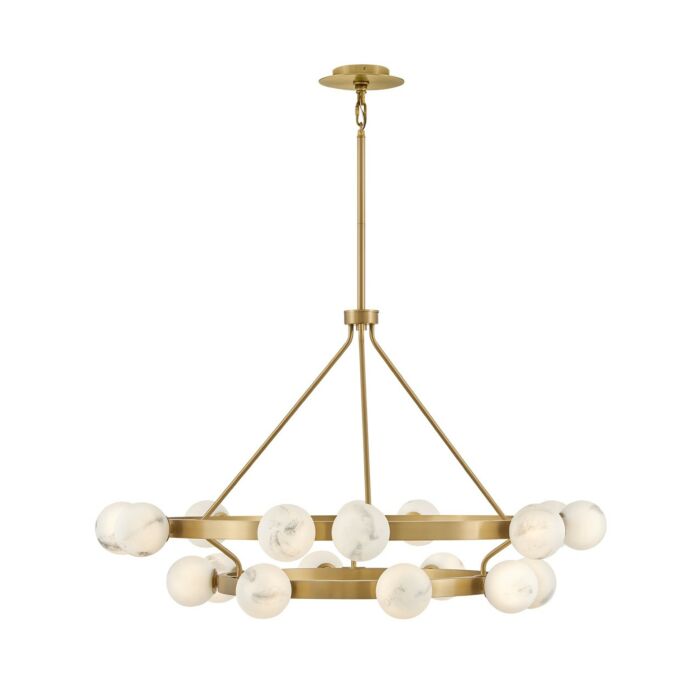 Selene 18-Light LED Chandelier in Lacquered Brass