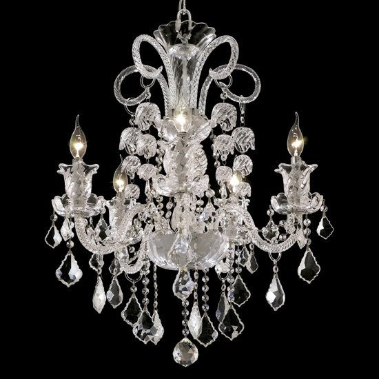 polished chrome 8 light Bohemian Crystal Chandelier