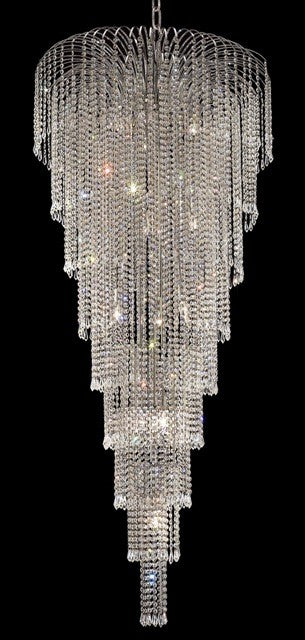 15 Lights crystal chandelier in chrome finish