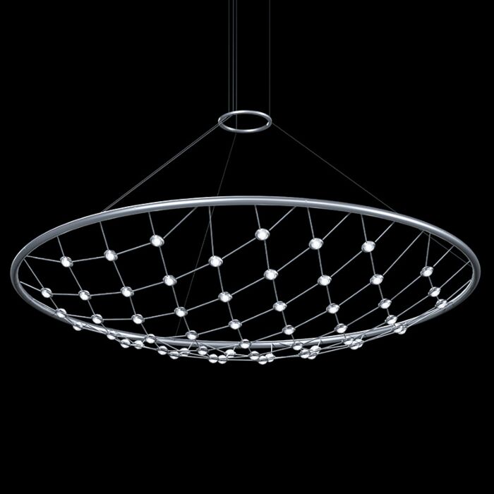 Constellation 55-Light LED Pendant in Bright Satin Aluminum