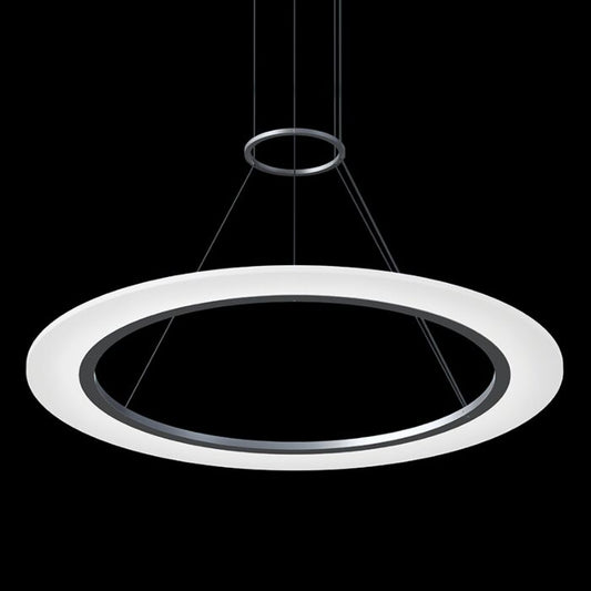 Arctic Rings 1-Light LED Pendant in Bright Satin Aluminum