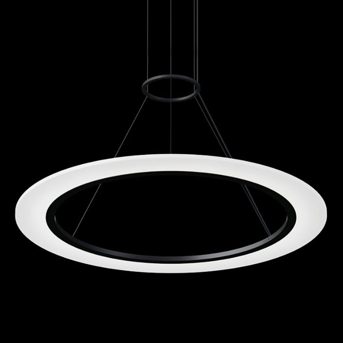 Arctic Rings 1-Light LED Pendant in Satin Black