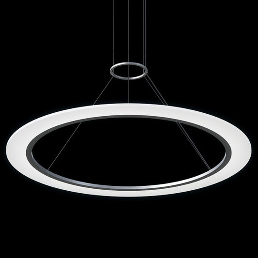 Arctic Rings 1-Light LED Pendant in Bright Satin Aluminum