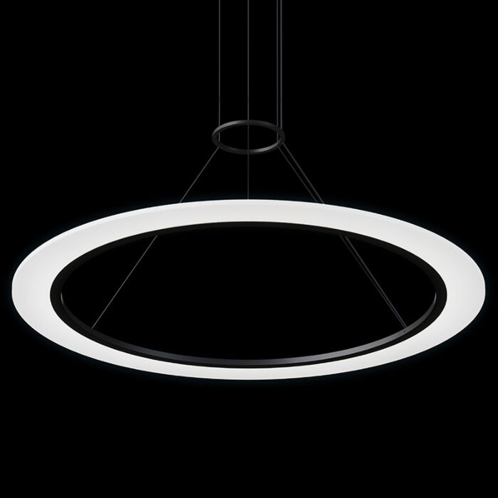 Arctic Rings 1-Light LED Pendant in Satin Black